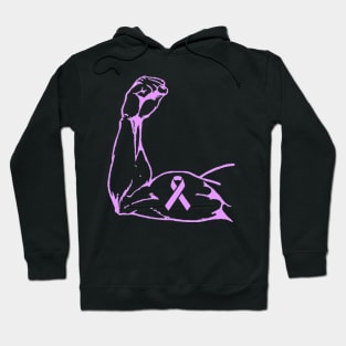 Flexed arm with Light Purple Awareness Ribbon Hoodie